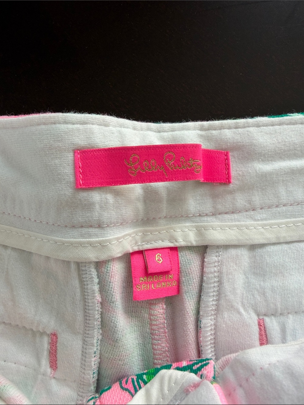 Lilly Pulitzer Pink Tropical Palm Scallop Hem Shorts - Picture 2 of 2